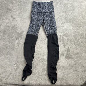 Lululemon Leggings Womens 4 Wunder Under Stirrup Black Space Dye Gray Athleisure